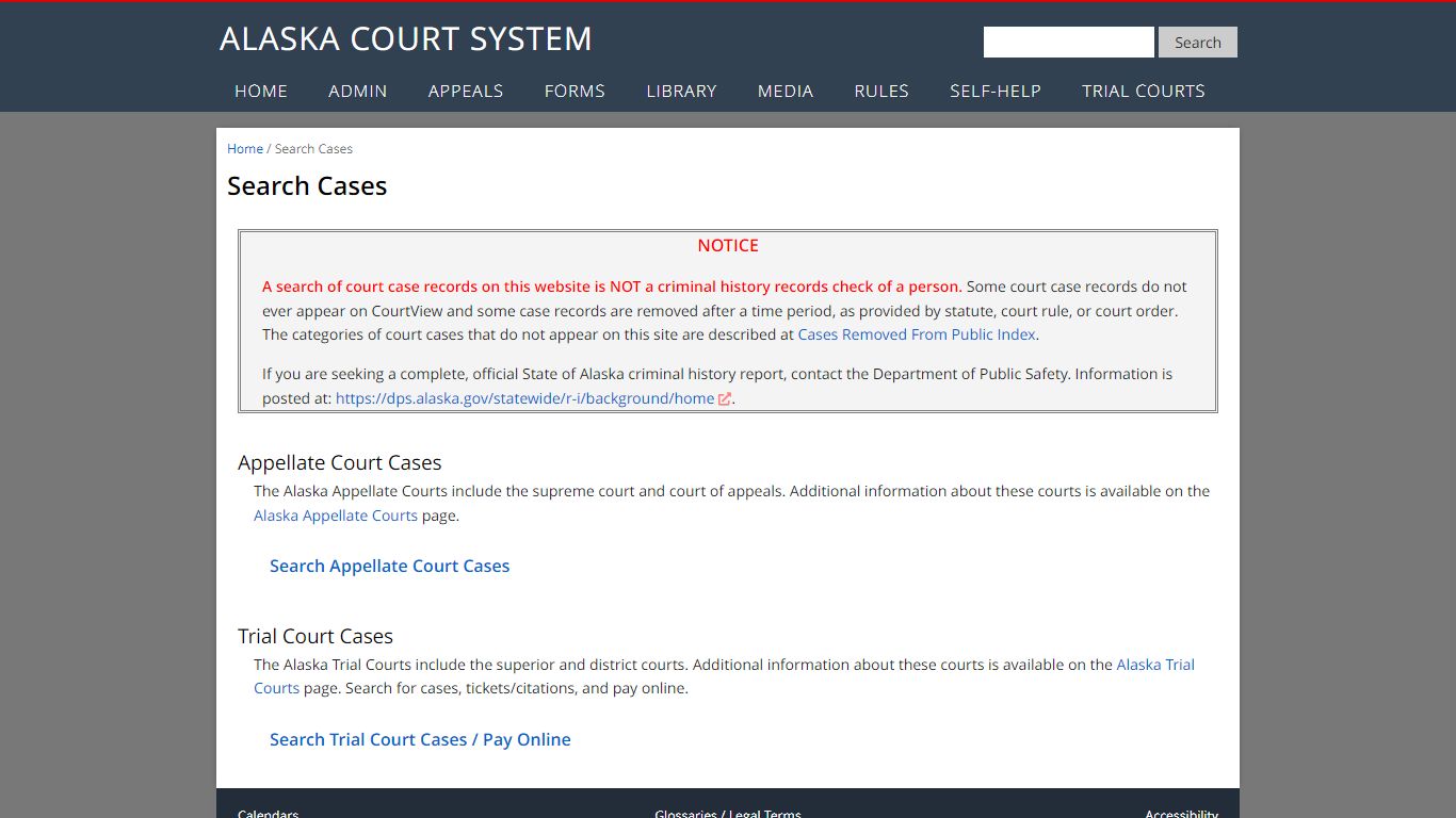 Search Cases - Alaska Court System